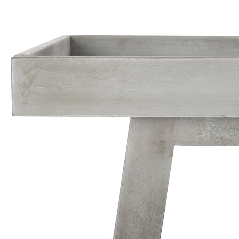 Brown / White / Black / Grey Eucalyptus Wood Indoor Outdoor Bar Cart, 1-Tier, 48"W x 20"D x 32"H