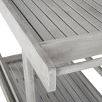 Brown / White / Black / Grey Eucalyptus Wood Indoor Outdoor Bar Cart, 1-Tier, 48"W x 20"D x 32"H