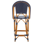 Navy/White Woven Outdoor Bistro Counter Stool – 2-Person, 25" Seat Height