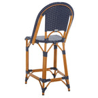 Navy/White Woven Outdoor Bistro Counter Stool – 2-Person, 25" Seat Height