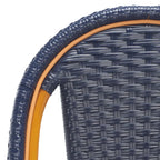 Navy/White Woven Outdoor Bistro Counter Stool – 2-Person, 25" Seat Height