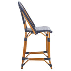 Navy/White Woven Outdoor Bistro Counter Stool – 2-Person, 25" Seat Height