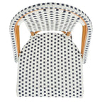 Navy/White Woven Outdoor Bistro Counter Stool – 2-Person, 25" Seat Height