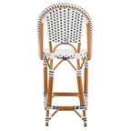 Navy/White Woven Outdoor Bistro Counter Stool – 2-Person, 25" Seat Height
