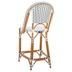 Navy/White Woven Outdoor Bistro Counter Stool – 2-Person, 25" Seat Height