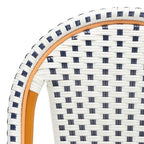 Navy/White Woven Outdoor Bistro Counter Stool – 2-Person, 25" Seat Height