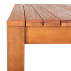 Natural Rectangular Outdoor Dining Table, Eucalyptus Wood Slat Top, Seats 6