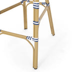 Outdoor French Bistro Barstool Set of 2 – Multi-Color, Bamboo Print Finish