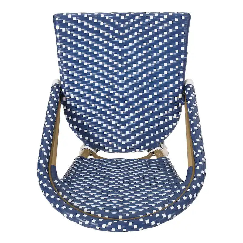 Outdoor French Bistro Barstool Set of 2 – Multi-Color, Bamboo Print Finish