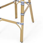 Outdoor French Bistro Barstool Set of 2 – Multi-Color, Bamboo Print Finish