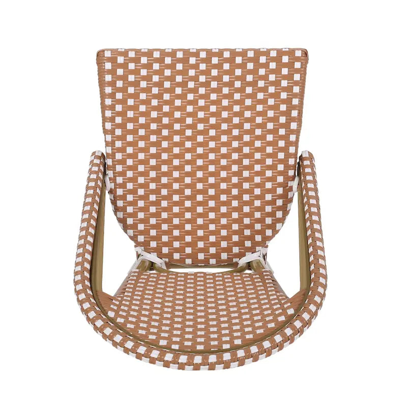 Outdoor French Bistro Barstool Set of 2 – Multi-Color, Bamboo Print Finish
