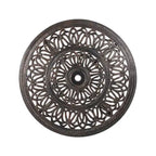 Shiny Copper Round Cast Aluminum Outdoor Dining Table, Seats 4