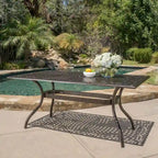 Bronze, Rectangular, 6-Person Outdoor Dining Table