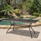 Bronze, Rectangular, 6-Person Outdoor Dining Table
