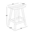 Multi-Color All-Weather Saddle Seat Outdoor Counter Stool, Set of 3