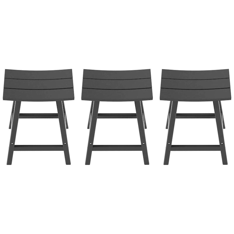 Multi-Color All-Weather Saddle Seat Outdoor Counter Stool, Set of 3