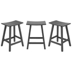 Multi-Color All-Weather Saddle Seat Outdoor Counter Stool, Set of 3