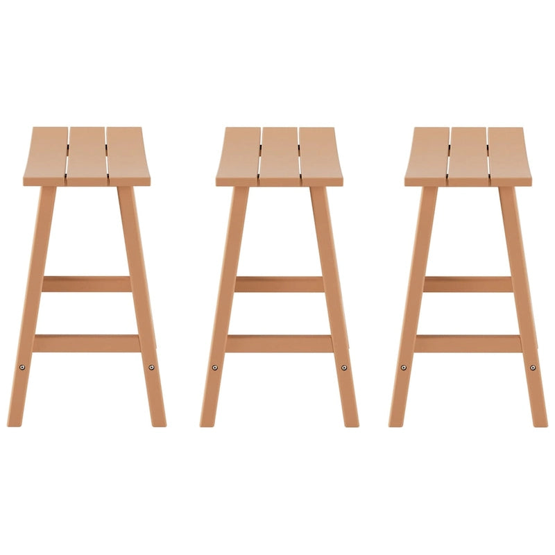 Multi-Color All-Weather Saddle Seat Outdoor Counter Stool, Set of 3