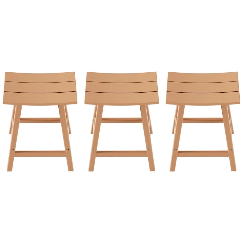Multi-Color All-Weather Saddle Seat Outdoor Counter Stool, Set of 3