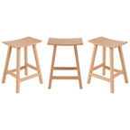 Multi-Color All-Weather Saddle Seat Outdoor Counter Stool, Set of 3