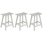 Multi-Color All-Weather Saddle Seat Outdoor Counter Stool, Set of 3
