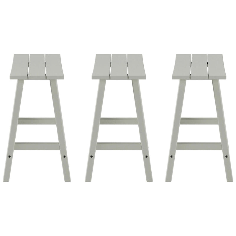 Multi-Color All-Weather Saddle Seat Outdoor Counter Stool, Set of 3