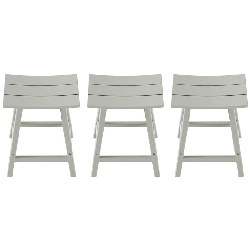 Multi-Color All-Weather Saddle Seat Outdoor Counter Stool, Set of 3