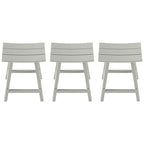 Multi-Color All-Weather Saddle Seat Outdoor Counter Stool, Set of 3