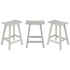 Multi-Color All-Weather Saddle Seat Outdoor Counter Stool, Set of 3