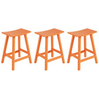 Multi-Color All-Weather Saddle Seat Outdoor Counter Stool, Set of 3