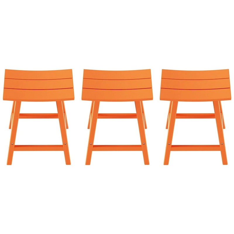 Multi-Color All-Weather Saddle Seat Outdoor Counter Stool, Set of 3