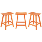 Multi-Color All-Weather Saddle Seat Outdoor Counter Stool, Set of 3