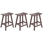 Multi-Color All-Weather Saddle Seat Outdoor Counter Stool, Set of 3