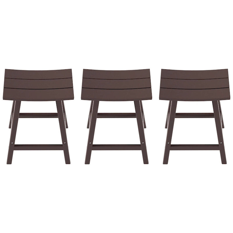 Multi-Color All-Weather Saddle Seat Outdoor Counter Stool, Set of 3