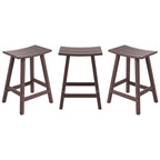 Multi-Color All-Weather Saddle Seat Outdoor Counter Stool, Set of 3