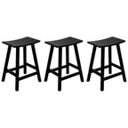 Multi-Color All-Weather Saddle Seat Outdoor Counter Stool, Set of 3