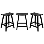 Multi-Color All-Weather Saddle Seat Outdoor Counter Stool, Set of 3