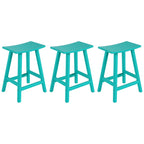 Multi-Color All-Weather Saddle Seat Outdoor Counter Stool, Set of 3