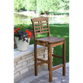 Brown Eucalyptus Outdoor Bar Stool, Ladder Back, Single Seat