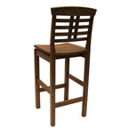 Brown Eucalyptus Outdoor Bar Stool, Ladder Back, Single Seat