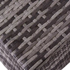 Grey PE Wicker Outdoor Side Table with Umbrella Hole & Storage Shelf, 1-Person
