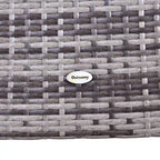 Grey PE Wicker Outdoor Side Table with Umbrella Hole & Storage Shelf, 1-Person