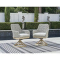 Signature Design by Ashley Seton Creek Gray Outdoor Swivel Dining Chair (Set of 2) - 25.38 W x 25.75 D x 35.75 H
