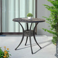 Outdoor 31 Round Cast Aluminum Bistro Table with 1.97 Umbrella Hole