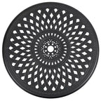 Black Round Cast Aluminum Bistro Table for 2, Lattice Pattern
