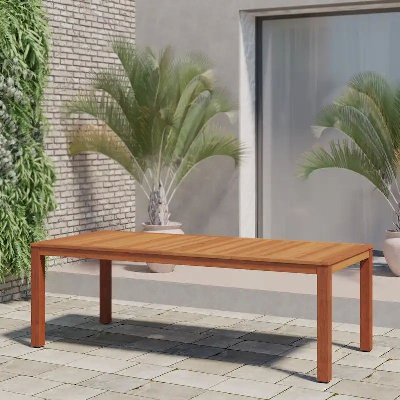 Brown Modern Outdoor Wood Dining Table, Seats 8