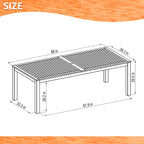 Brown Modern Outdoor Wood Dining Table, Seats 8