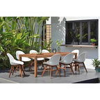 Brown Modern Outdoor Wood Dining Table, Seats 8