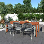 Brown Modern Outdoor Wood Dining Table, Seats 8