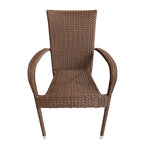 Espresso Stackable Wicker Side Chair, Set of 4